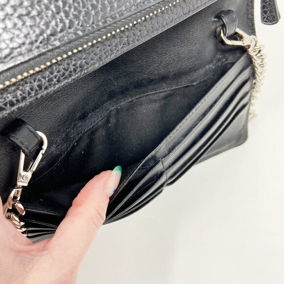 MARC JACOBS | Gotham Pebbled Leather Crossbody Wallet Clutch Black - Picture 9 of 11
